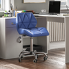 Computer Office Chair Cushioned Home Swivel Leather Chrome Small Adjustable Desk