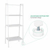 White Ladder Shelf 4Tier Storage Shelving Unit Standing Plant Display Metal Rack