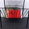 Vintage Retro Wood & Metal Magazine Side Coffee Lamp End Table Rack Display Unit
