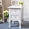 1 Pair White Bedside Tables Unit Nightstand Cabinet with Drawers Bedroom Storage