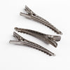 100PCS Small Medium Lot Silver Crocodile Alligator Bow Blank Hair Clips Pinch
