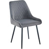 Set of 1/2 Dining Chairs Velvet Chair Padded Seat Metal Legs Home Kitchen Grey