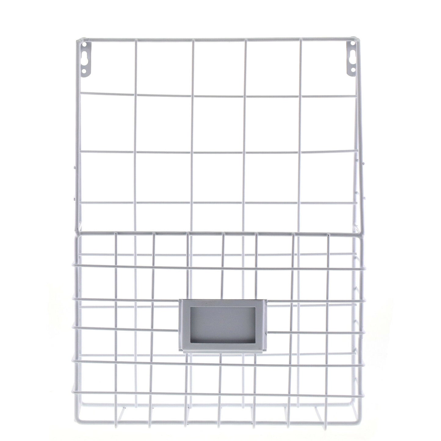 Simple Style Wire Magazine Newspaper Basket Wall Mounted Post Storage Rack Black