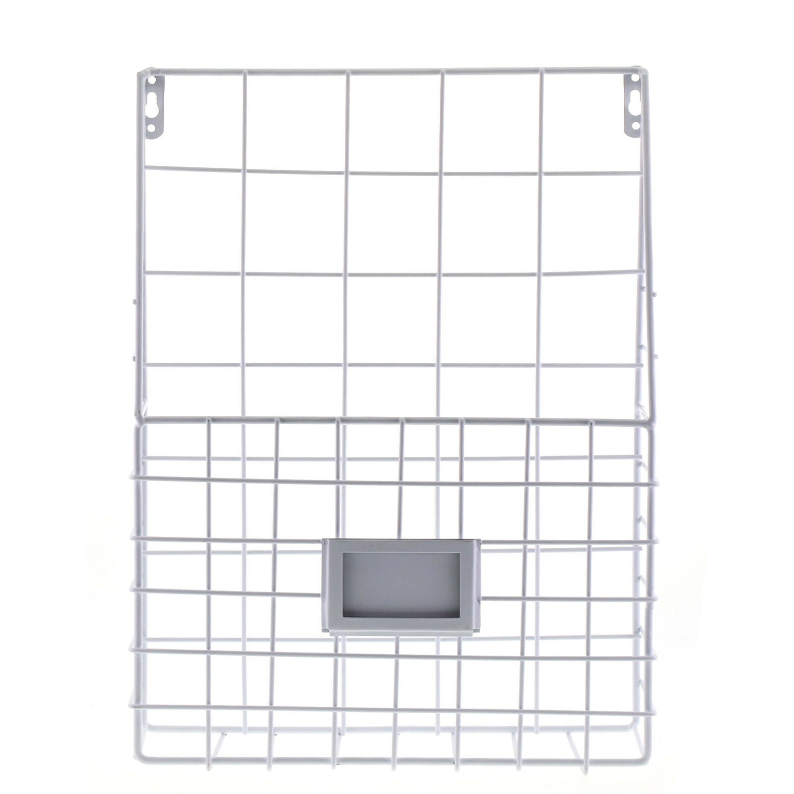 Simple Style Wire Magazine Newspaper Basket Wall Mounted Post Storage Rack Black