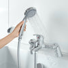Bathroom Bath Shower Mixer Tap with Handset Chrome Modern Curved Single Lever