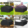 210D 8 Seater Black Picnic Patio Table Heavy Duty Polyester Cover Waterproof .、