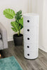 WHITE MODERN STORAGE CABINET ROUND KITCHEN BATHROOM HALLWAY CORNER DRAWER UNIT