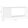 TV Cabinet White 80x24x32 cm Chipboard Living Room Books Storage Display Unit