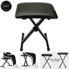 New Glarry Adjustable Folding Keyboard Piano Bench Stool Padded Seat Black Color