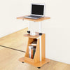 Movable Laptop Computer Desk Table w/ Storage Compartment Height Adjustable