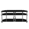 32 to 60 in TV Stand Rack Three Glass Layer Entertainment Media Console Shelf
