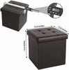 Folding Storage Ottoman Box Footstool Faux Leather Storage Box with Lid Toy Gift