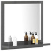 Cloakroom Bathroom Mirror with Shelf High Gloss Grey 40x10.5x37 cm Chipboard