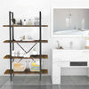 Industrial Bookcase Rustic Shelf Unit Metal Storage Display Cabinet Wood Shelves