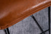 2x PU Leather Brown Bar Stools Footrest / Breakfast High Metal Leg Kitchen Home