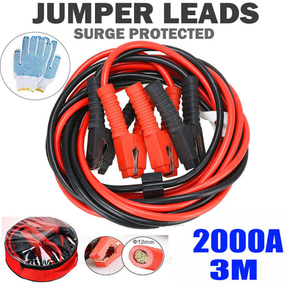 2000AMP Booster Cables Heavy Duty Long Jump Leads Car Starter Van Recovery Truck