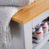 Grey Langdale Shoe Bench Cabinet 2 Shelves Hallway Rack Storage Cupboard