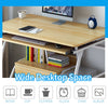 Wood Computer Desk Study PC Writing Table Drawer Workstation Shelf Home Office (Ancient Sandalwood)