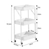 3 Tier Slim Kitchen Storage Trolley Cart Rack Tray Shelf Rolling Wheel W/ Handle