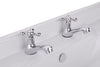 2X Basin Sink Taps Ceramic Lever Traditional Bath Twin Hot &Cold Tap Pair chrome