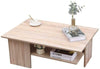 Light Brown Coffee Table Oak Effect Magazine Book Storage Shelf Low Unit Beige
