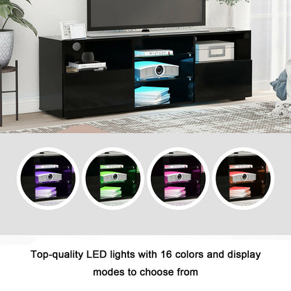 Modern LED TV Unit Cabinet TV Stand Large Storage High Gloss 16 Colors 130cm