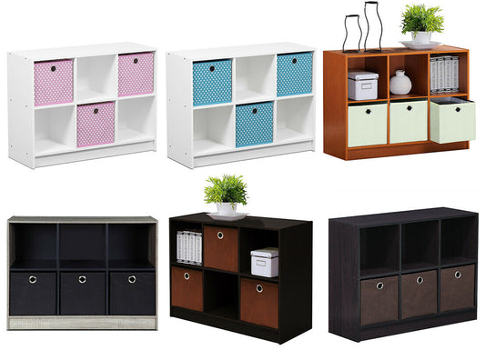 6 Cube Wooden Storage Bookcase Shelving Display Unit