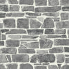 GREY CHARCOAL WHITE SILVER BRICK WALL WALLPAPER - RUSTIC MOROCCAN METALLIC STONE