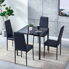 3/5Pcs Square Dining Table + Chairs Set Glass Table for Dining Room Small Space
