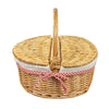 Woodluv Oval Natural Willow Wicker Picnic Hamper Shopping Storage Basket W/Handl