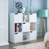 9 Cube Cabinet Bookcase Storage Unit Display Shelves Chipboard w/ 5 Doors White