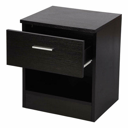 Riano Bedside Cabinet 1 Drawer Metal Handles Runners Bedroom Furniture
