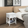 White Bedside Tables with Drawer Nightstand Cabinet InDoor Furniture Storage