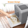 Cat Litter Box Flip Pet Cat Litter Tray Box Hooded Toilet Charcoal Filter Deep