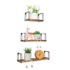 Rustic Industrial Pipe Wall Floating Shelf Wooden Storage Shelving Unit 3 Tier