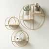 Metal Wire Wall Mounted Floating Shelf Rack Round Storage Display Organizer Unit