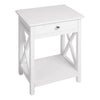 White Bedside Table Nightstand 1 Drawer Side Cabinet Storage Chest Bedroom