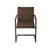 2 Pcs Faux Leather Dining Chairs Armchairs Office Kitchen Brown Grey Industrial