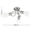 Modern Brushed Chrome 3 Way Multi Arm Flush Spiral Ceiling Spot Light Fitting