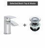 Neshome Cloakroom Modern Bathroom Basin Sink Mono Chrome Mixer Tap & Waste