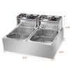 Electric Deep Fryer Dual Tank Stainless Steel 12L 5000W Commercial Restaurant