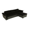 NEW Corner Sofa Bed with Storage, Black Fabric + Grey Leather. Very COMFORTABLE!