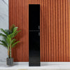 Wall Corner Shelf Bookcase Storage Cabinet Organizer Shelf Cabinet w/Doors Black