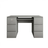 Computer Desk Desktop Laptop PC Table Workstation Drawers Home Office White/Grey