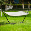 Swinging Hammock with Steel Stand Frame Garden Camping Outdoor Patio White UK