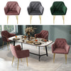 Velvet Dining Chair Armchair Padded Seat Gold Metal Legs Kitchen Home Restaurant