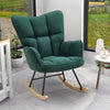 Wing Back Rocking Chair Tufted Upholstered Velvet Accent Nursery Rocker Chairs