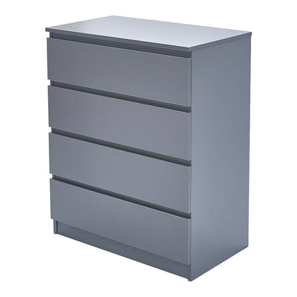 Grey Chest of Drawers Bedside Table Cabinet 4 Drawer Bedroom Storage Furniture