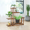 Multi Tier Wood Flower Rack Plant Stand Wood Shelves Bonsai Display Shelf Indoor
