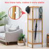 Foldable Hall Tree Hat Coat Corner Stand Wooden Clothes Hanger with 12 Hooks